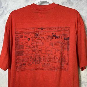 Vintage Airplane T Shirt Mens 2XL Red 90s Antique Cloudster G4
